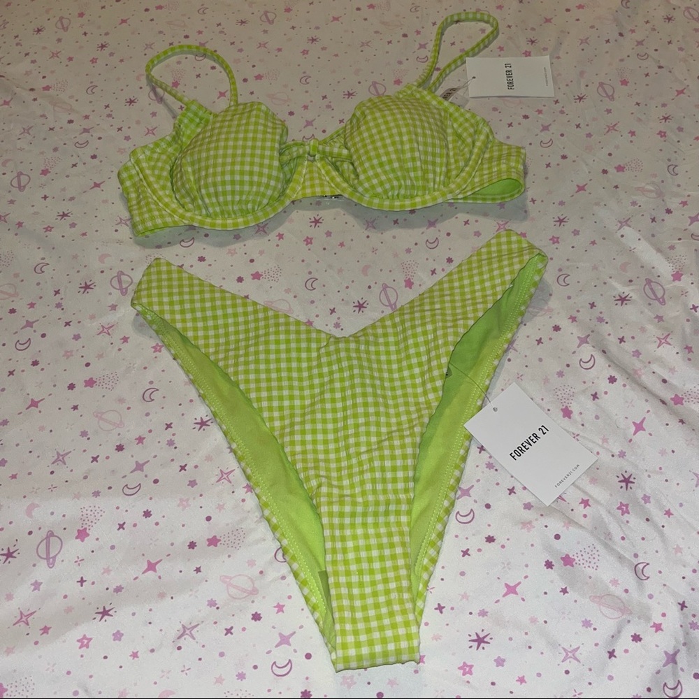 Green Gingham Bikini